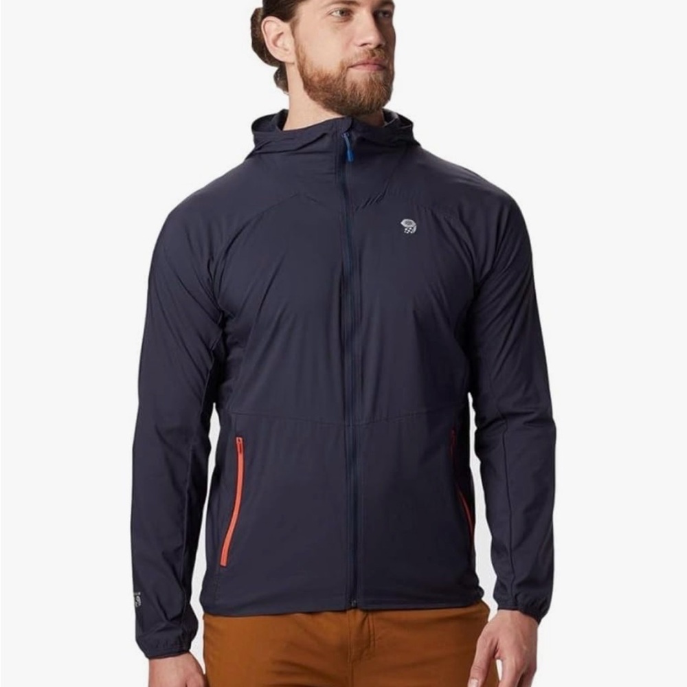 Mountain Hardwear Men's Hooded Performance Jacket - Navy Sz S LNWOT